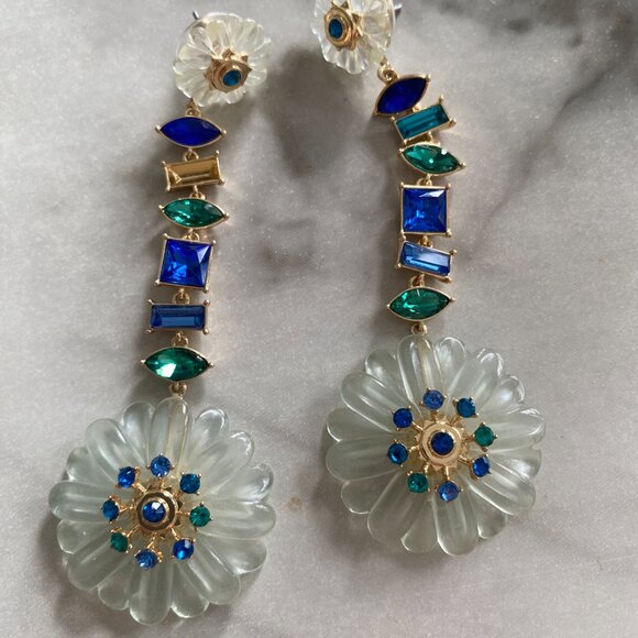 Floral Drop Earrings - Picture 1 of 3